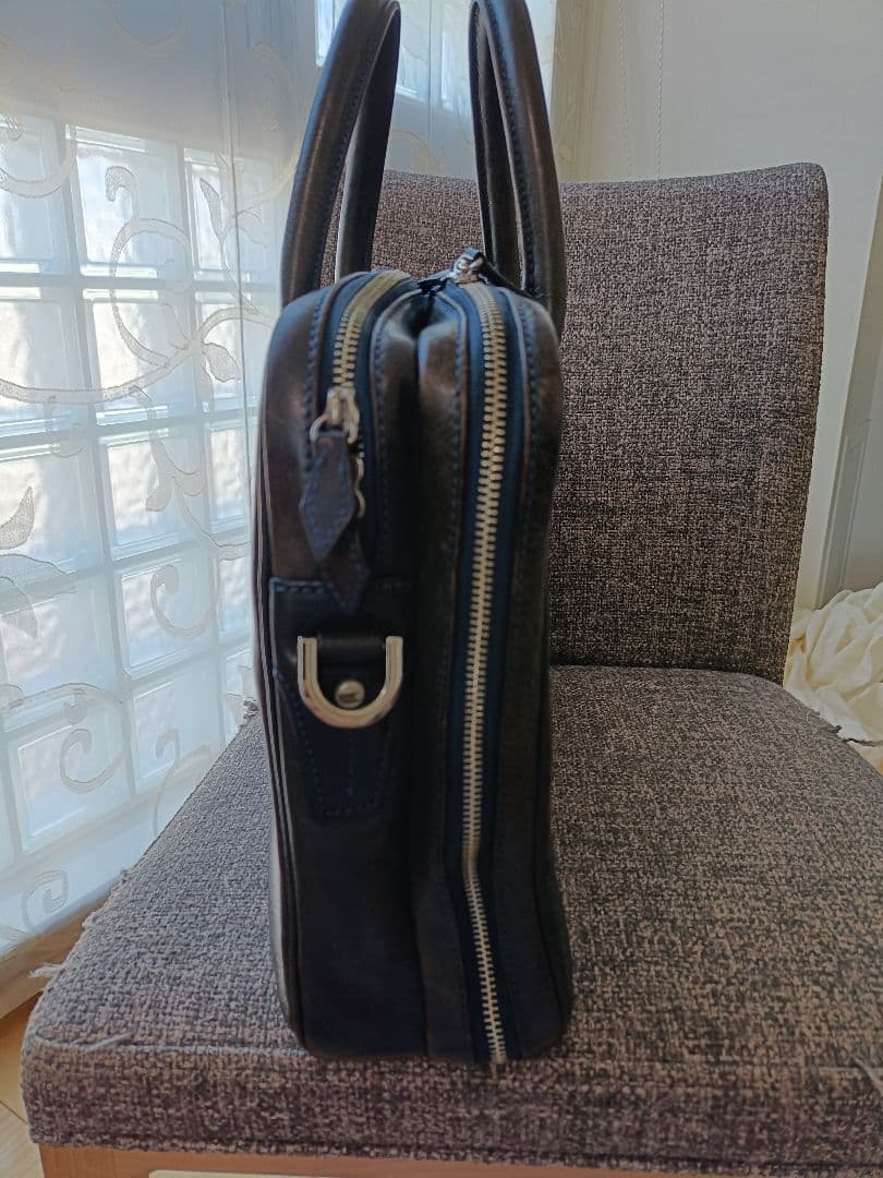 万双 シモーネBOX ダブル天ファスナー ネイビー ショルダー