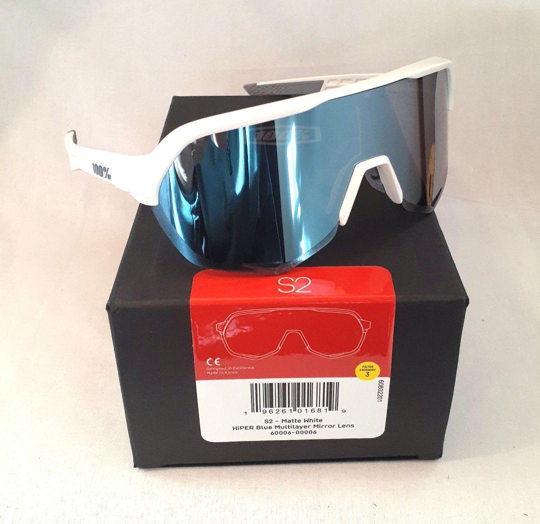 100% S2 ホワイト ブルー ワンハンドレッド サングラス - メルカリ