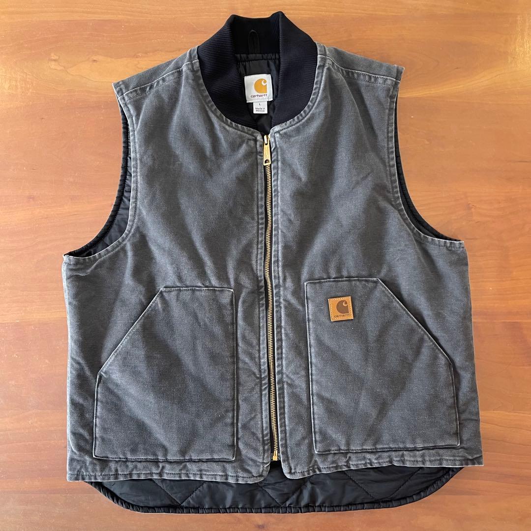 ☆carhartt vtg ダックベスト V02 029 L☆グレー☆フェード - メルカリ