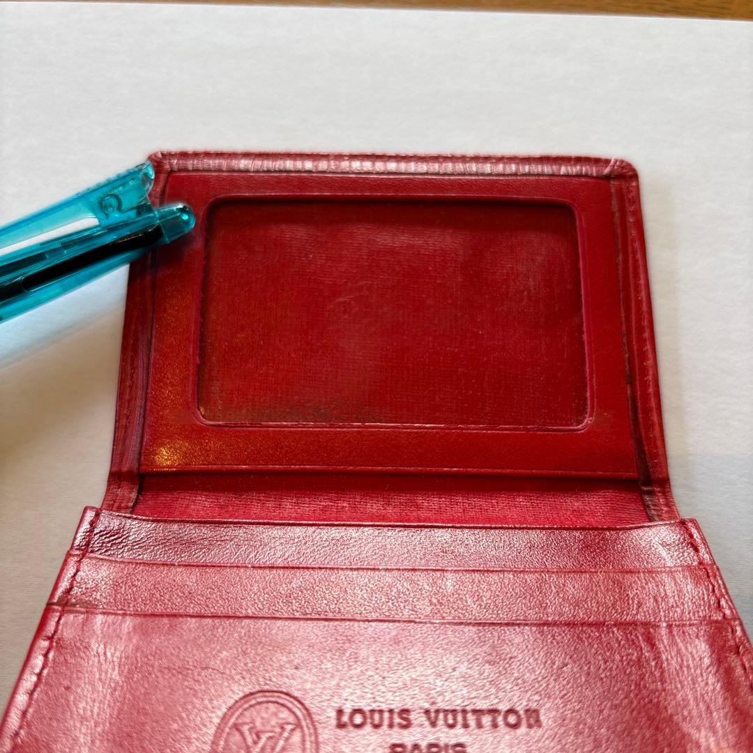 希少 LOUIS VUITTON 赤 レザー 名刺入れ 1980年代 - メルカリ