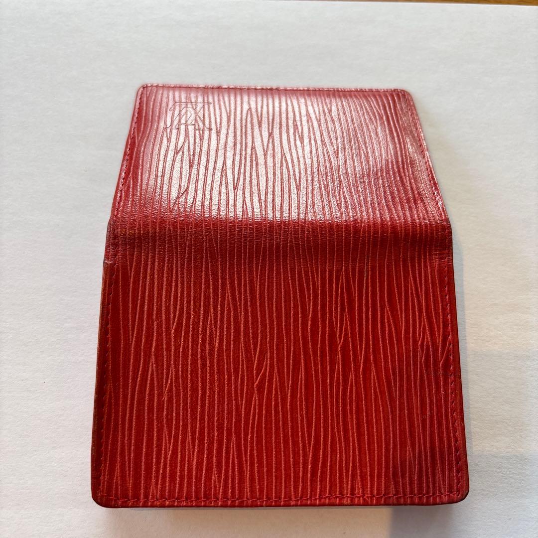希少 LOUIS VUITTON 赤 レザー 名刺入れ 1980年代 - メルカリ