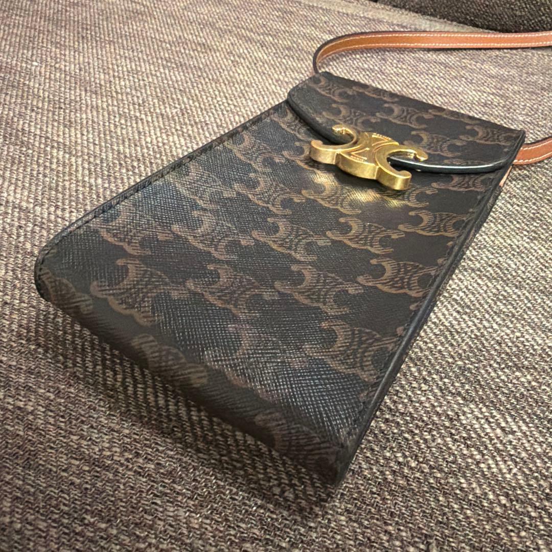 美品】セリーヌ トリオンフ キャンバス バーティカル モバイルポーチ