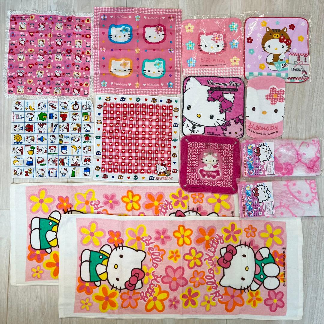 ハローキティ タオル ハンカチ 13点まとめ売り 平成レトロ サンリオ