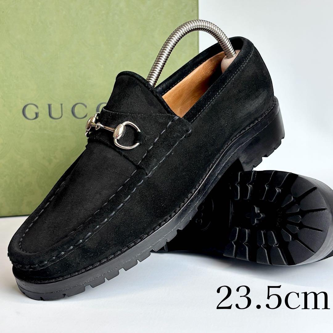 GUCCI グッチ ホースビット ローファー スエード コマンドソール 23.5 GUCCI（グッチ） ホースビットローファー モカシン スエード レザー 35
