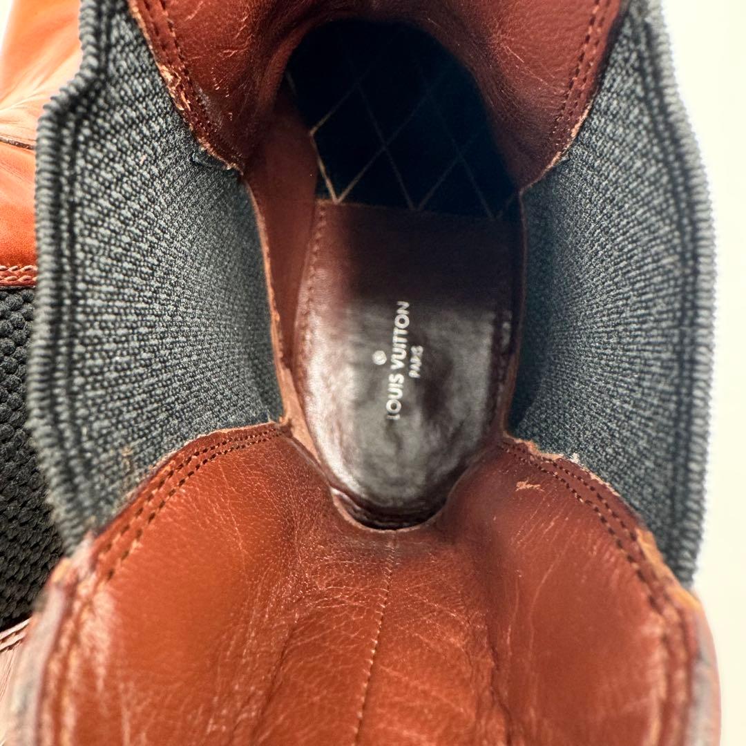 LOUIS VUITTON サイドゴアブーツ　モノグラム　ブラウン　22.5cm