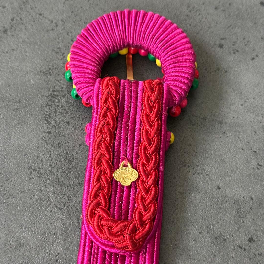 超希少✨イヴ・サンローラン リヴ・ゴーシュ ヴィンテージ 織ベルト ピンク