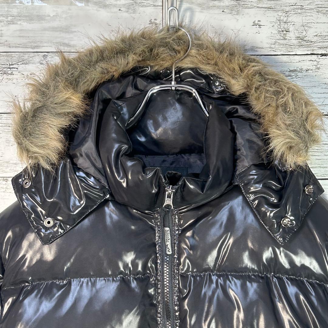 y2k DJ honda ファーダウンジャケット 黒 光沢 お兄系 00s - メルカリ