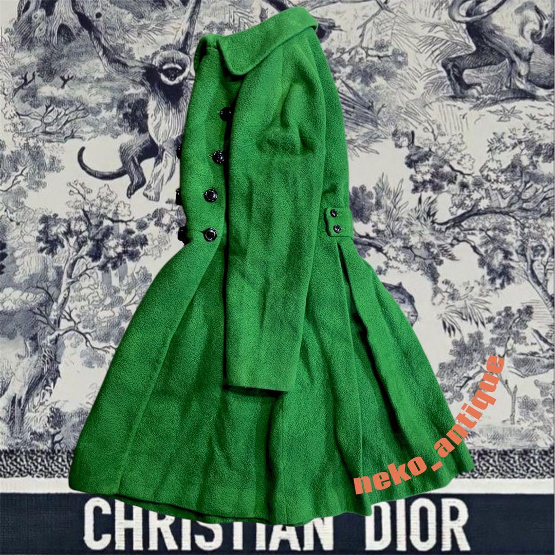 貴重希少クリスチャンディオールDior ウールツイード丸襟プリーツ