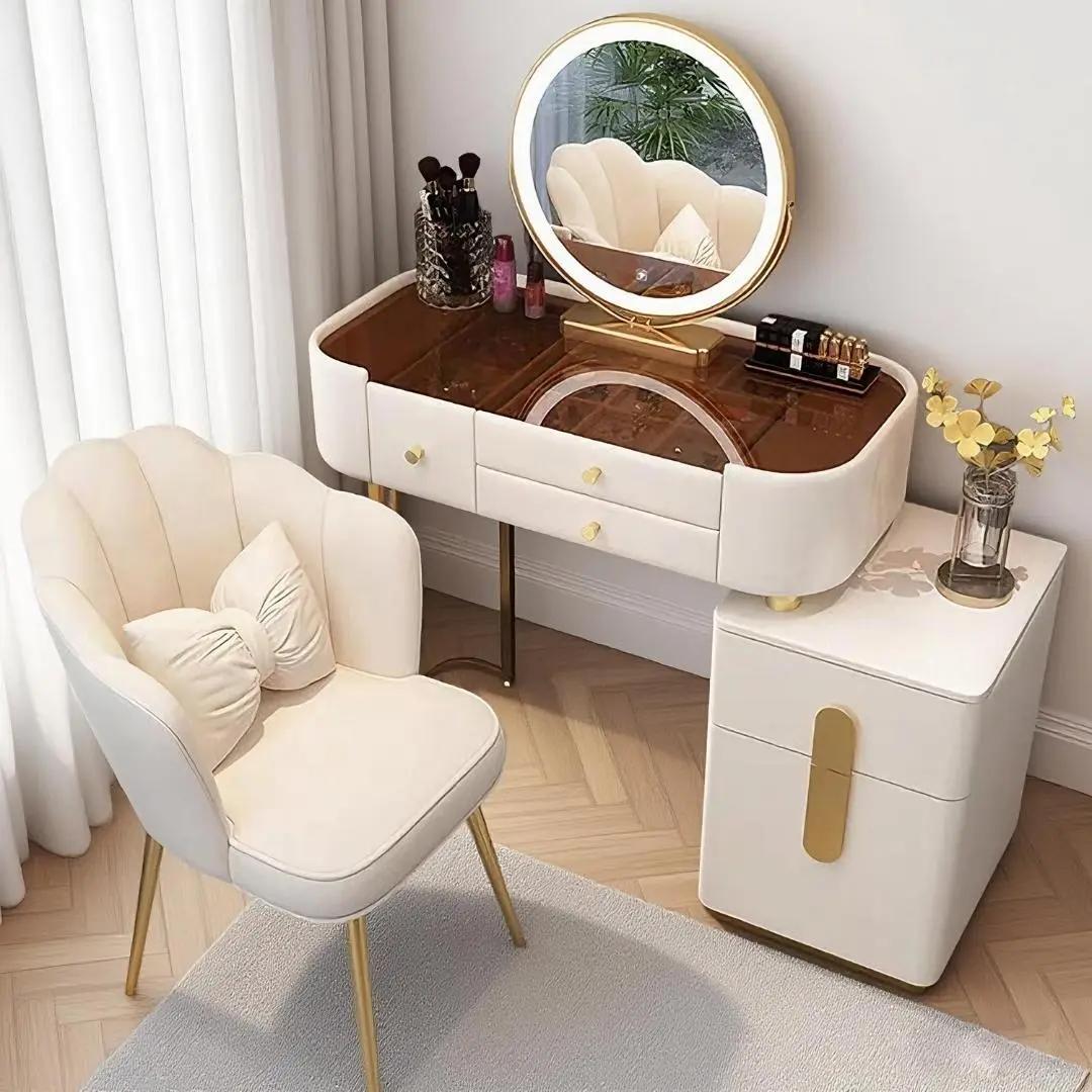 ホワイトドレッサー・鏡台 訳あり品 写真をご確認J205-100-01デスクのみ