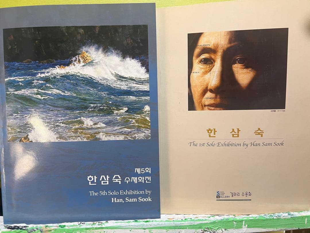 Han S am Sook 韓国女流作家、真作。 波うねる東海岸。