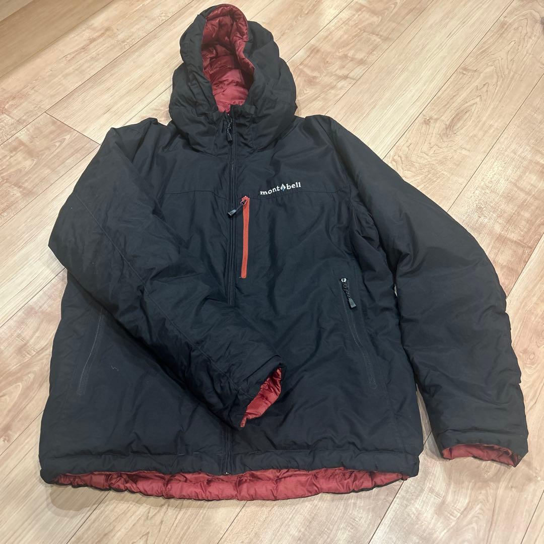 モンベル コロラドパーカー リバーシブルダウンジャケット 黒×赤 Men's