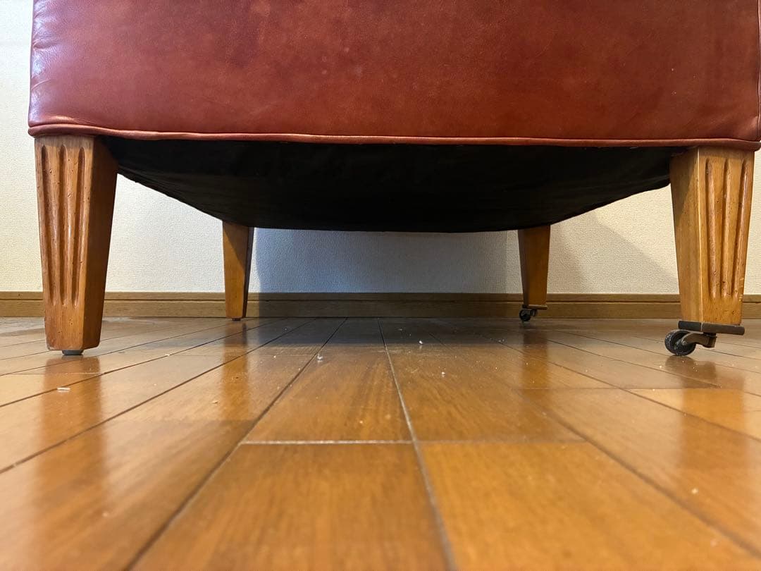 ﾚｻﾞｰｿﾌｧｰ ﾌﾞﾗｳﾝ センチュリーソファ オールド アンティーク レザー