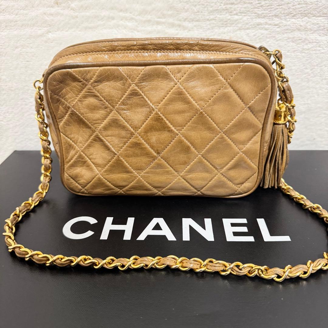 CHANEL シャネル チェーンショルダーバッグ ラムスキン フリンジ ベージュ シャネル ラムスキン フリンジ チェーンショルダー ベージュ｜ブランド