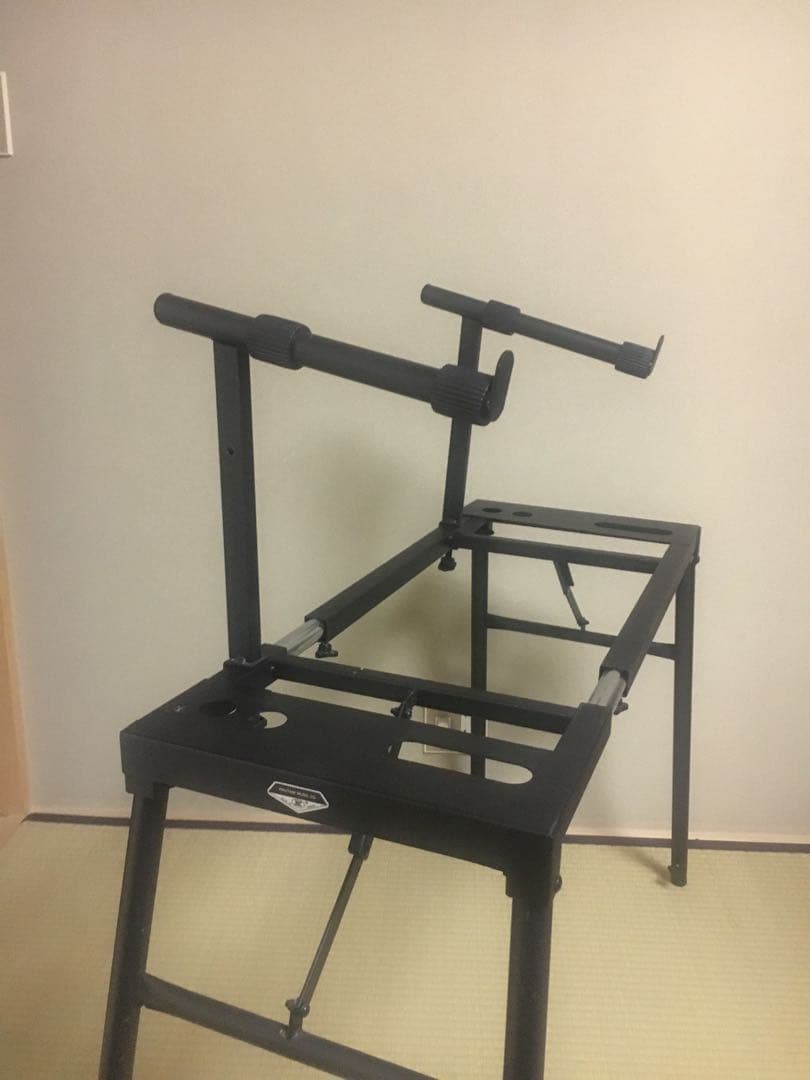 2段 キーボードスタンド ブラック 高さ横の調整可能