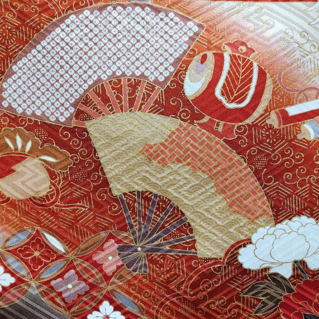 振袖フルセット(6点)・鈴乃屋・金彩加工・金駒刺繍・共八掛・正絹