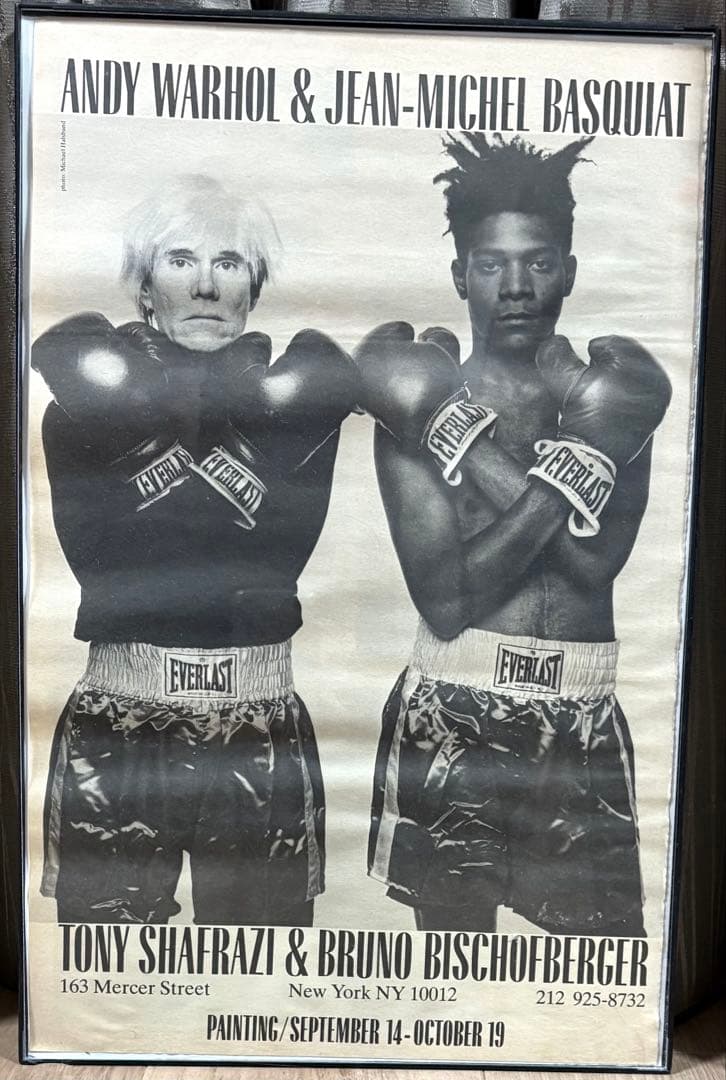 80s ANDY WARHOL &JEAN-MICHELBASQUIATポスター JEAN MICHEL BASQUIAT & ANDY WARHOL LITHOGRAPH PRINT EXBTN POSTER