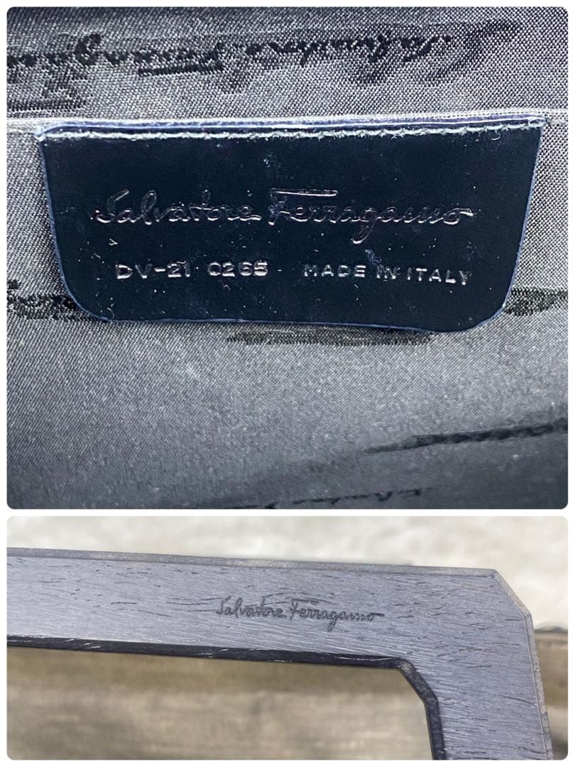 希少✨良品】サルヴァトーレフェラガモ ラタン かごバッグ 巾着 黒