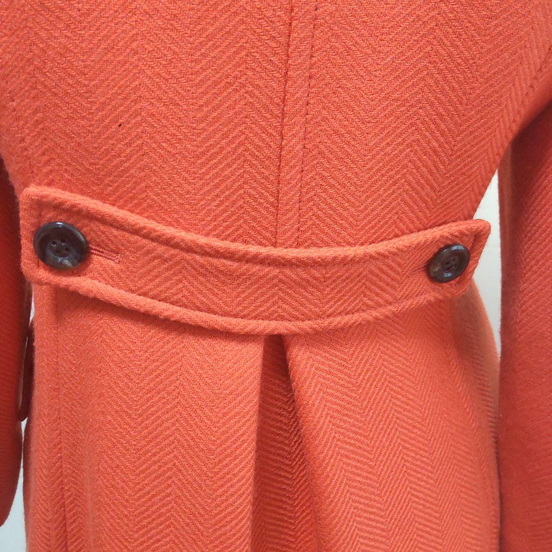 オレンジ ウールコート スタンドカラー38号 パシオーネ 美品 - メルカリ