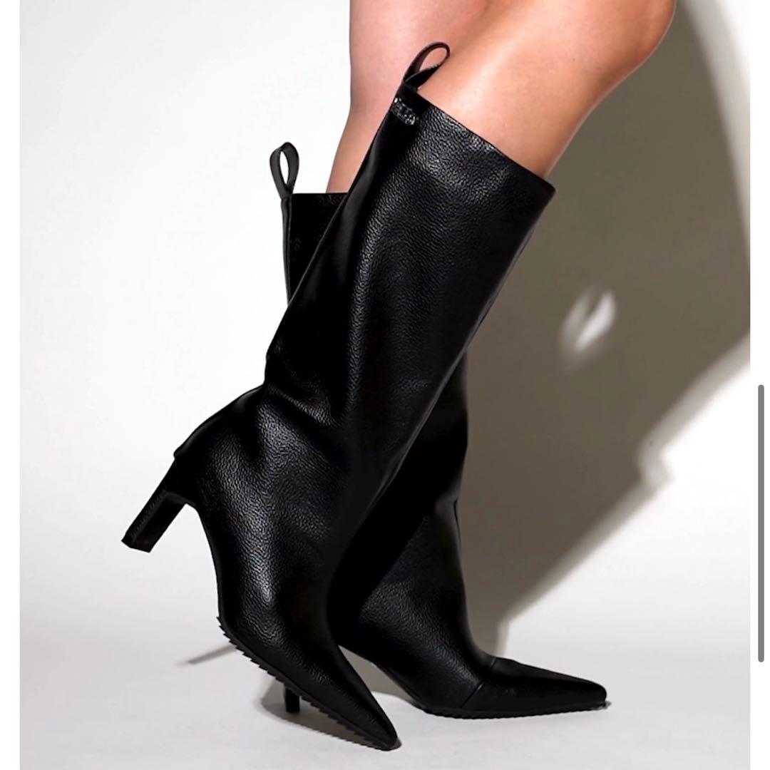 イエロ　YELLO ノワール　ロングブーツ　黒　22.5cm