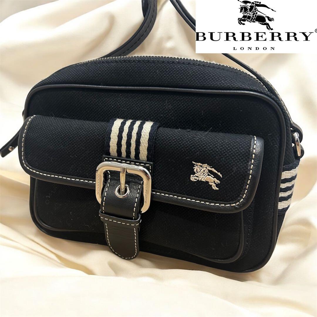 Burberry バーバリー　ショルダーバッグ　ブラック　刺繍ロゴ BURBERRY（バーバリー） 並行輸入 ショルダーバッグ ロゴプリント