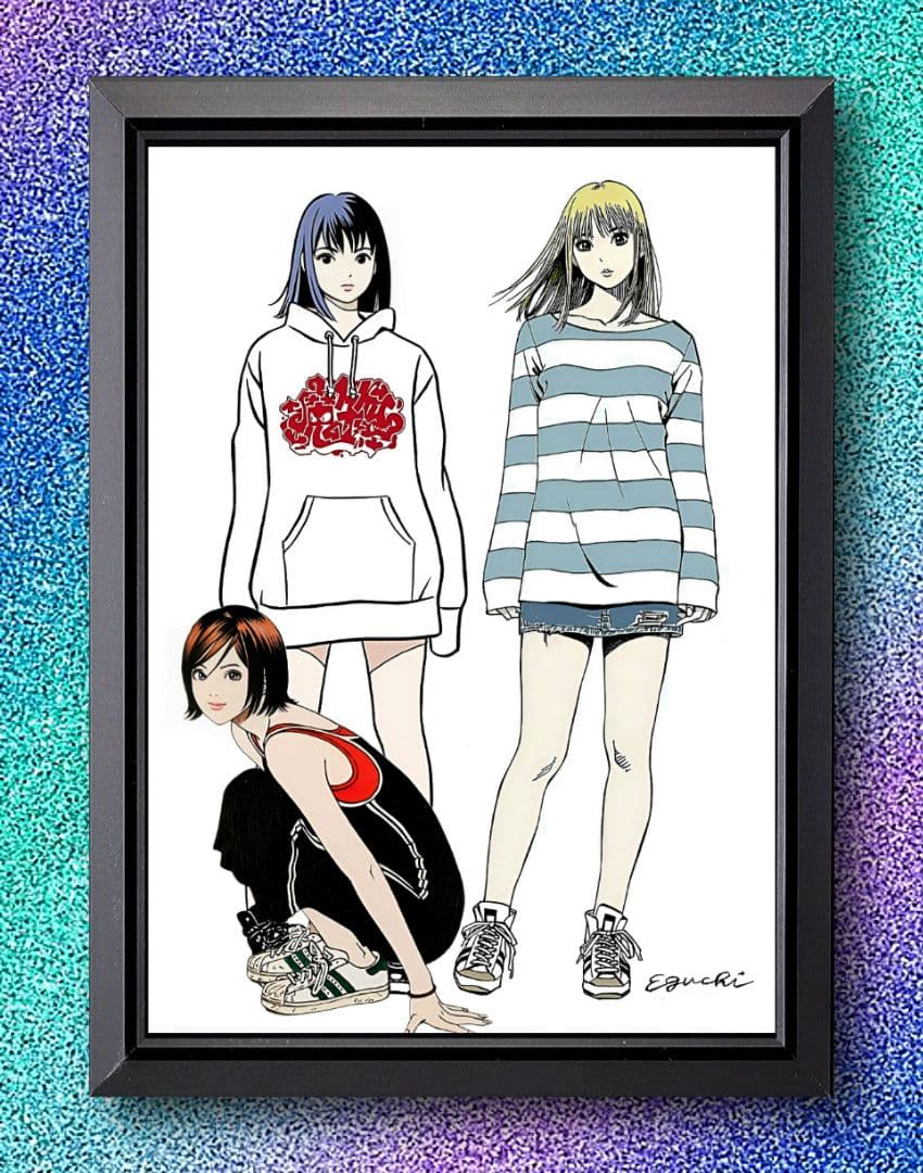 江口寿史 / アート【A4サイズ写真ポスターフレーム付き2点セット