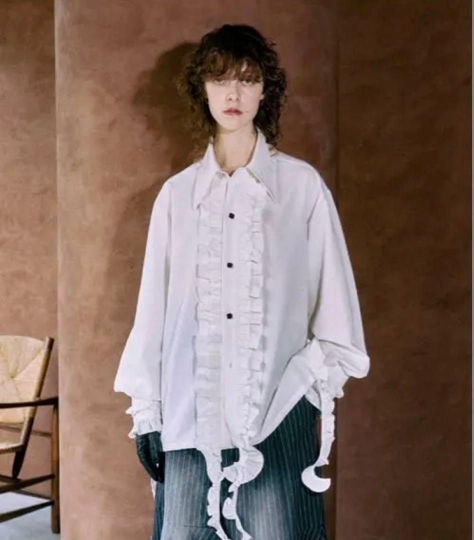 seyto ロングフリルビックカラーシャツ