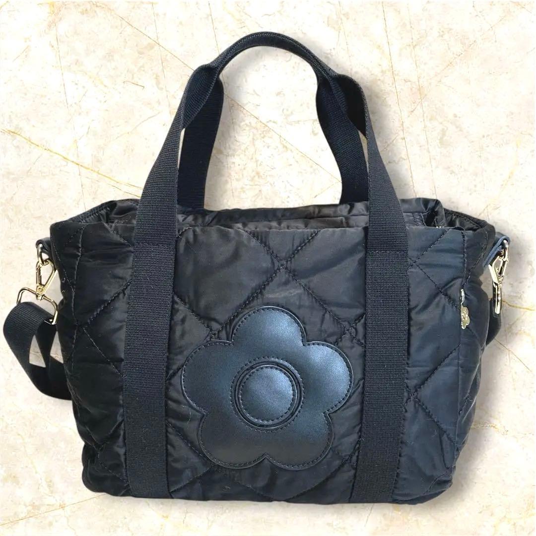 MARY QUANT キルティング2WAYバッグ ブラック デイジー - メルカリ