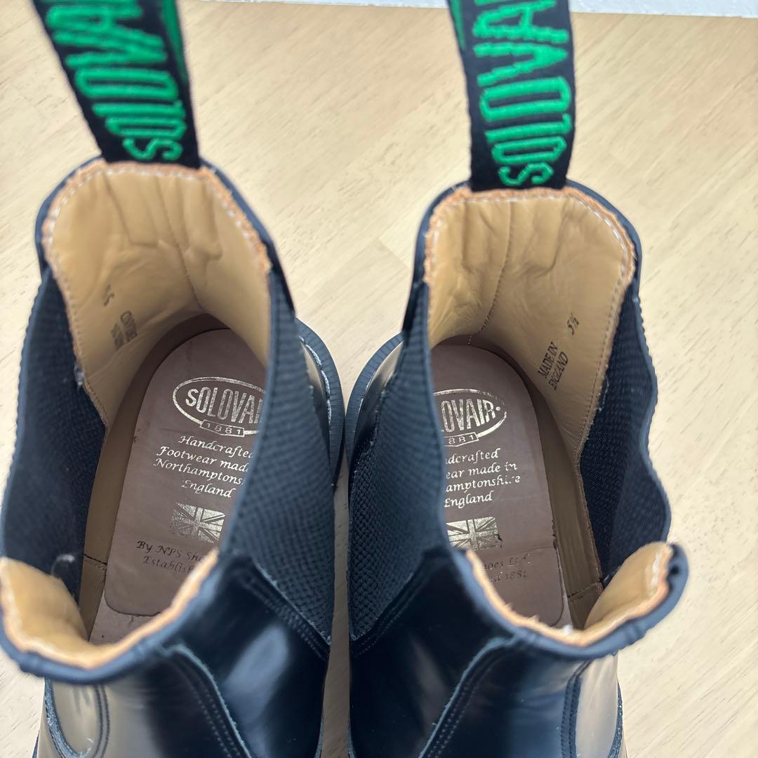 美品 solovair サイドゴアブーツ 24.5 イングランド レザー 黒 - メルカリ