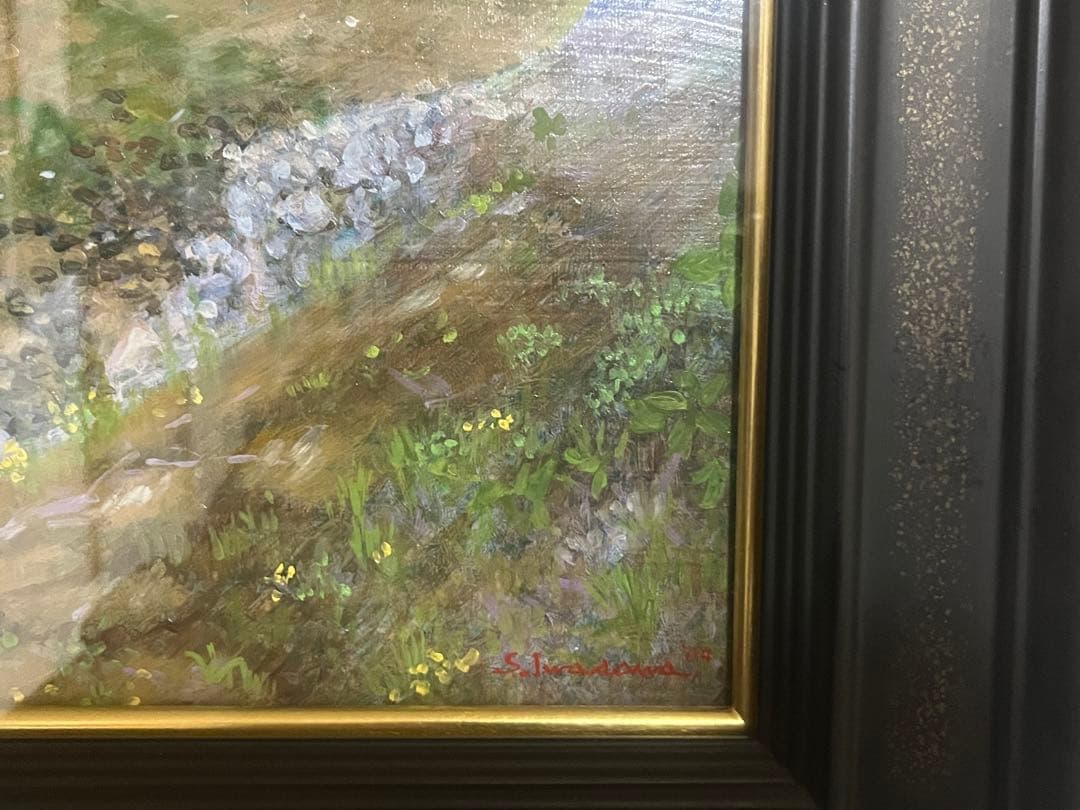 評価額115万円 岩澤誠一「秋保渓谷」 変10号 テンペラ・油彩 平成16年