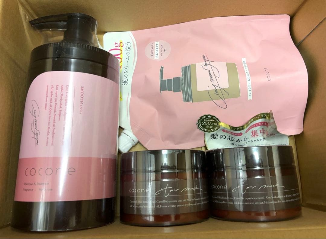 新品未開封　ココネクレイクリームシャンプー本体　詰め替え　ヘアマスク 4点セット cocone ココネ クレイシャンプー 詰め替え クリーム スムース ローズの