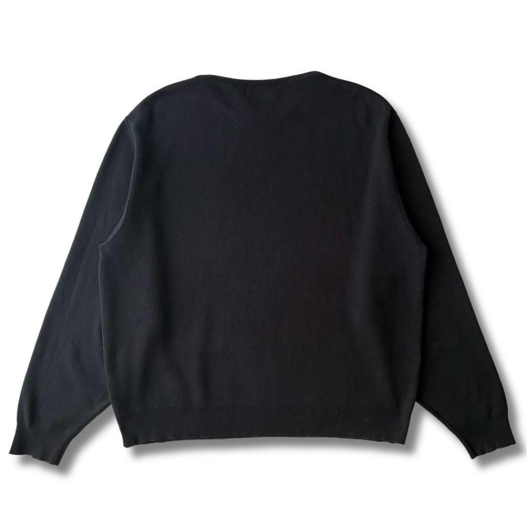 80s USA製 L.L.BEAN ブラック 黒 ハイゲージ コットン セーター