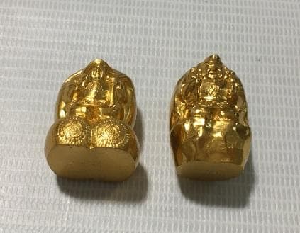 七福神(恵比寿/大黒天)の置物×2個 GP 造幣局 泉友会製 刻印 開運 縁起