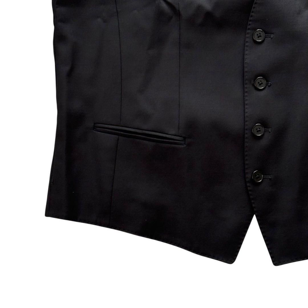 BOSS ヒューゴボス スーツ ベスト ブラック ロゴ ウール メンズ Lサイズ