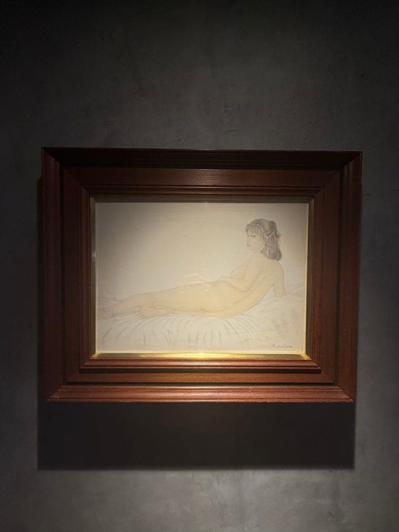 栗原喜依子【横たわる裸婦】 肉筆油彩画 直筆サインあり - メルカリ