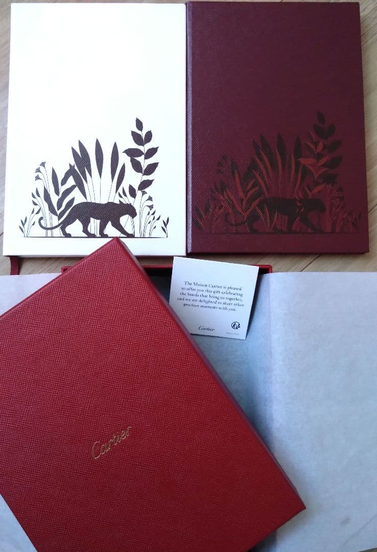 Cartier ノート2冊セット 白赤 豹デザイン　24時間限定！ 楽天市場】CARTIER カルティエ 2冊セット メモ帳 ステーショナリー