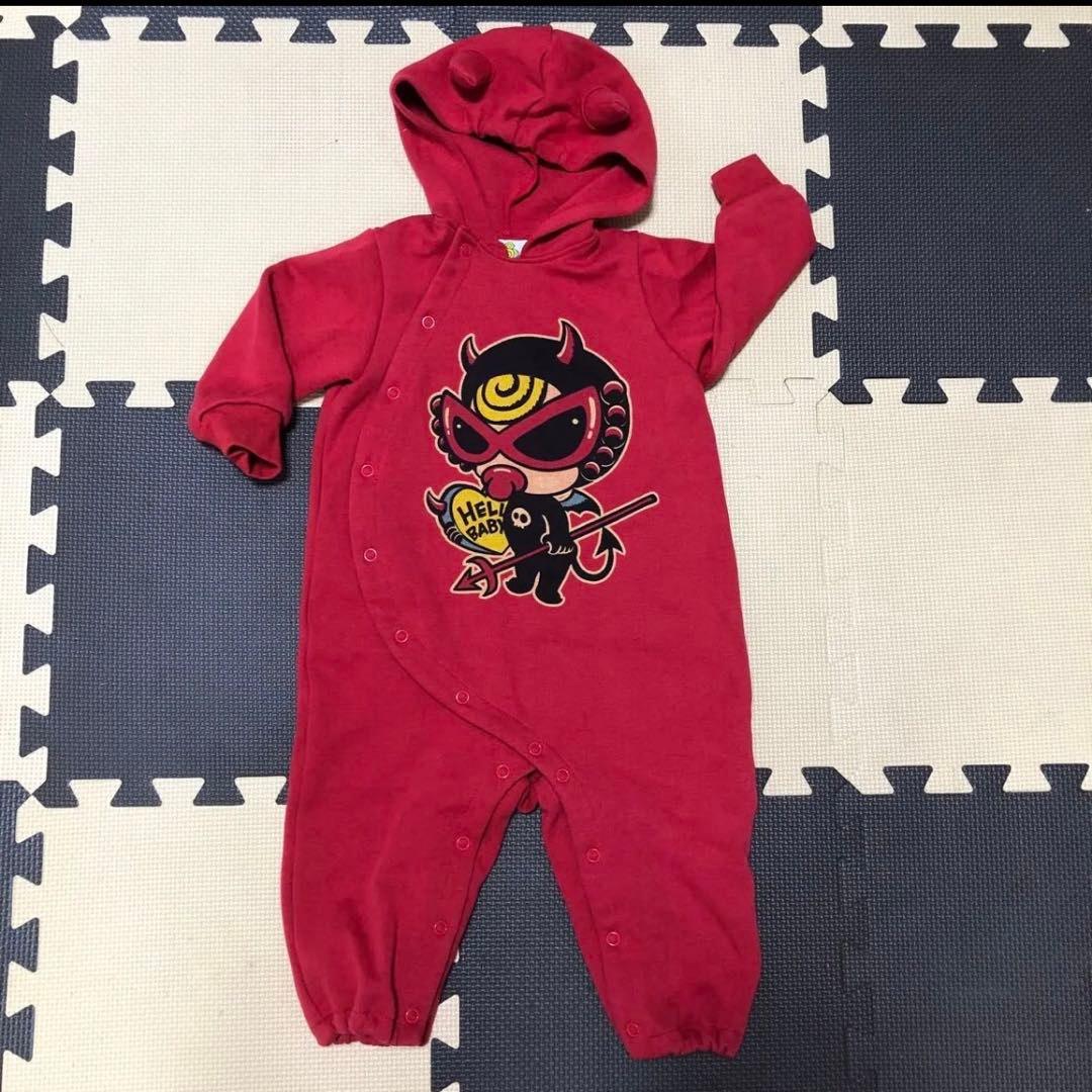 ヒステリックミニDEVILKINダンボールニット カバーオール70-80cm新品 HYSTERIC MINI（ヒステリックミニ） ベビー MY FIRST HYSTERIC