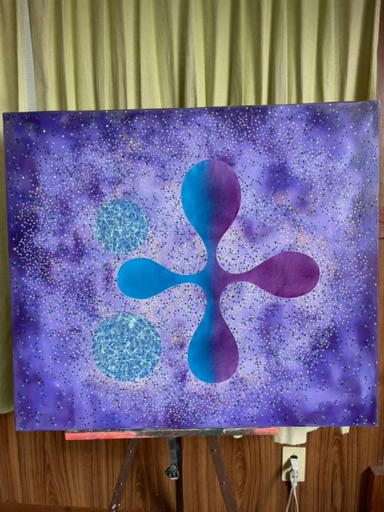 油絵 現代アート Deep Purple 作者 あんどうまさひろ 油彩画