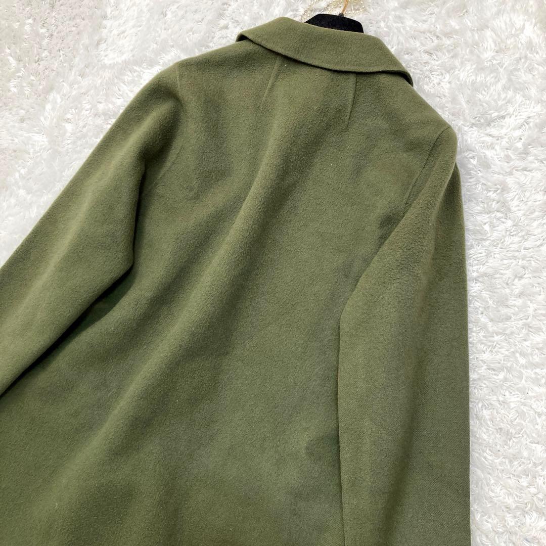 Theory カシミヤ混 ダブルフェイスチェスターコート カーキ 36 ロング