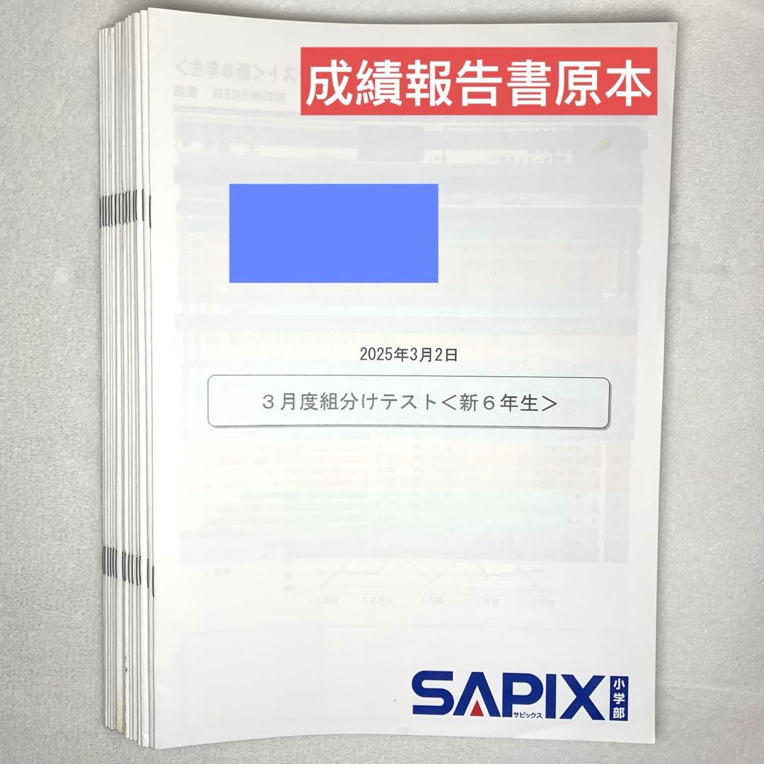 サピックス 6年 フルセット 3月 入室 組分け テスト 年間テスト 5年