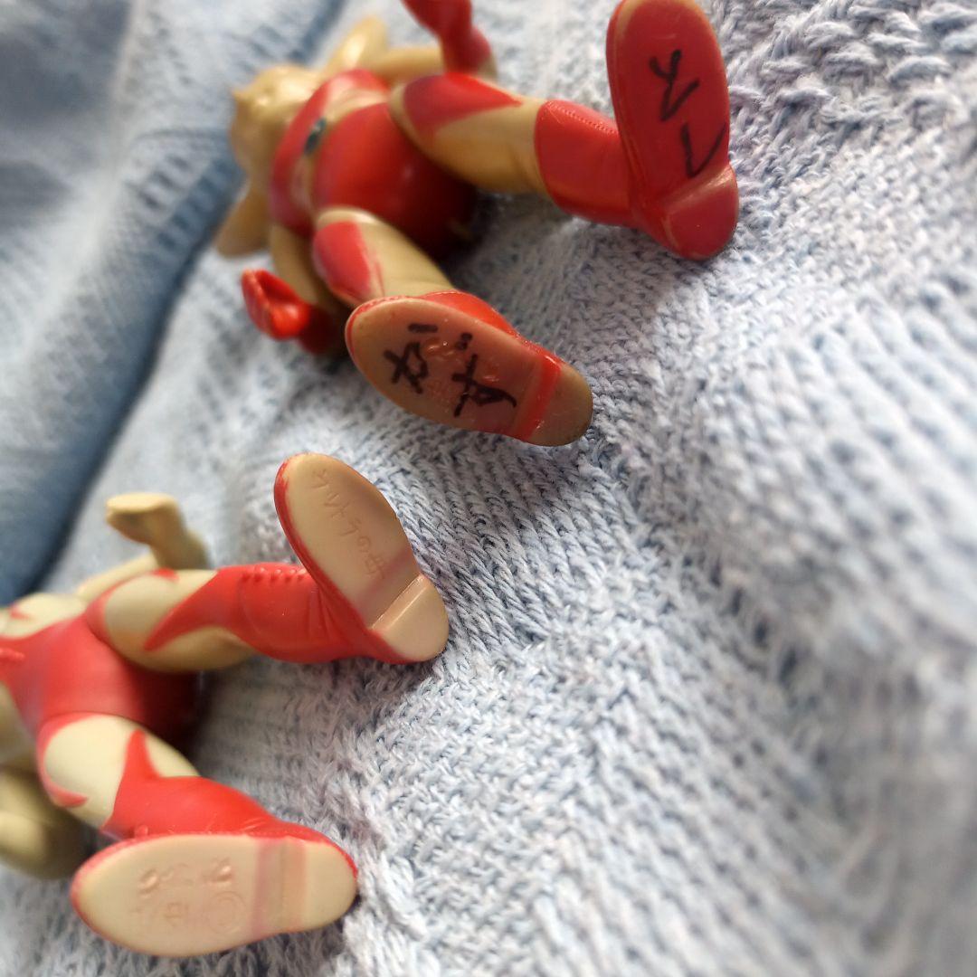 ☆ウルトラマン夫婦☆ソフビ人形☆ブルマァク☆当時物☆父記名あり