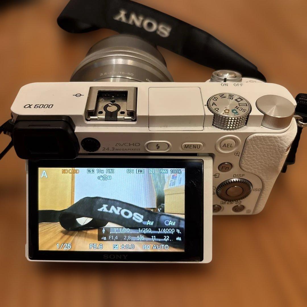 低ショット1800回】SONY α6000 標準レンズセット ホワイト おまけ