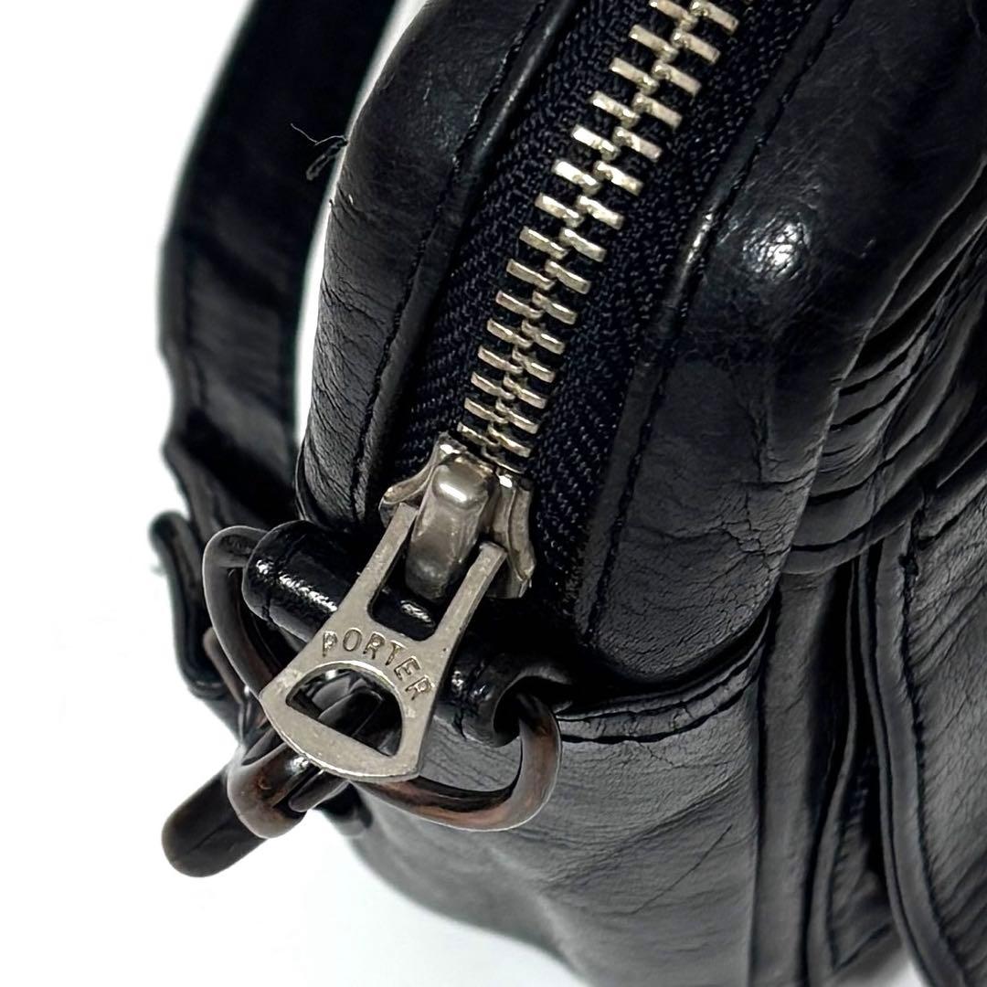 希少】 PORTER SQUARE オールレザー ショルダーバッグ ブラック - メルカリ