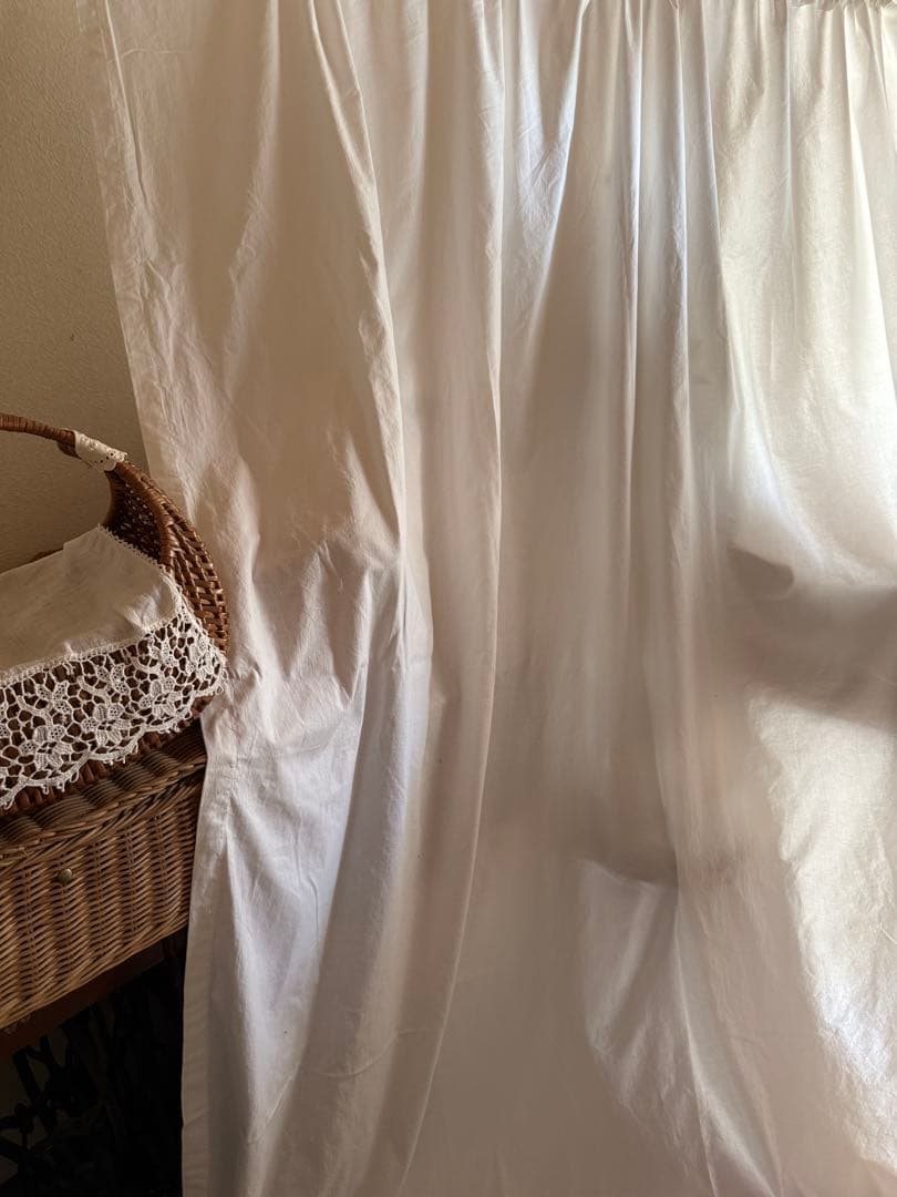 フランスアンティークஐデザインカーテン 在庫4) フランス アンティーク カーテン ライトエクリュ 19世紀 55 x