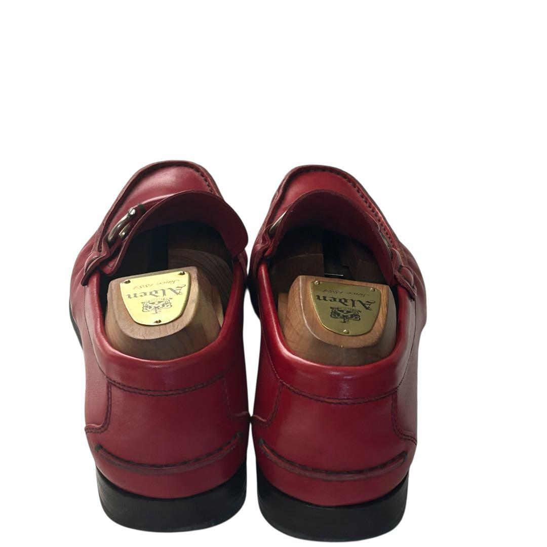 美品 希少カラーフェラガモ ガンチーニローファー レッド 25.5cm