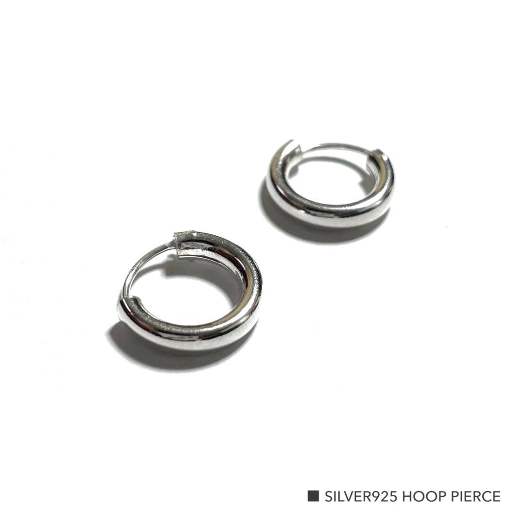 シルバー925 14mm フープピアス アクセサリー ピアス 両耳用 2個