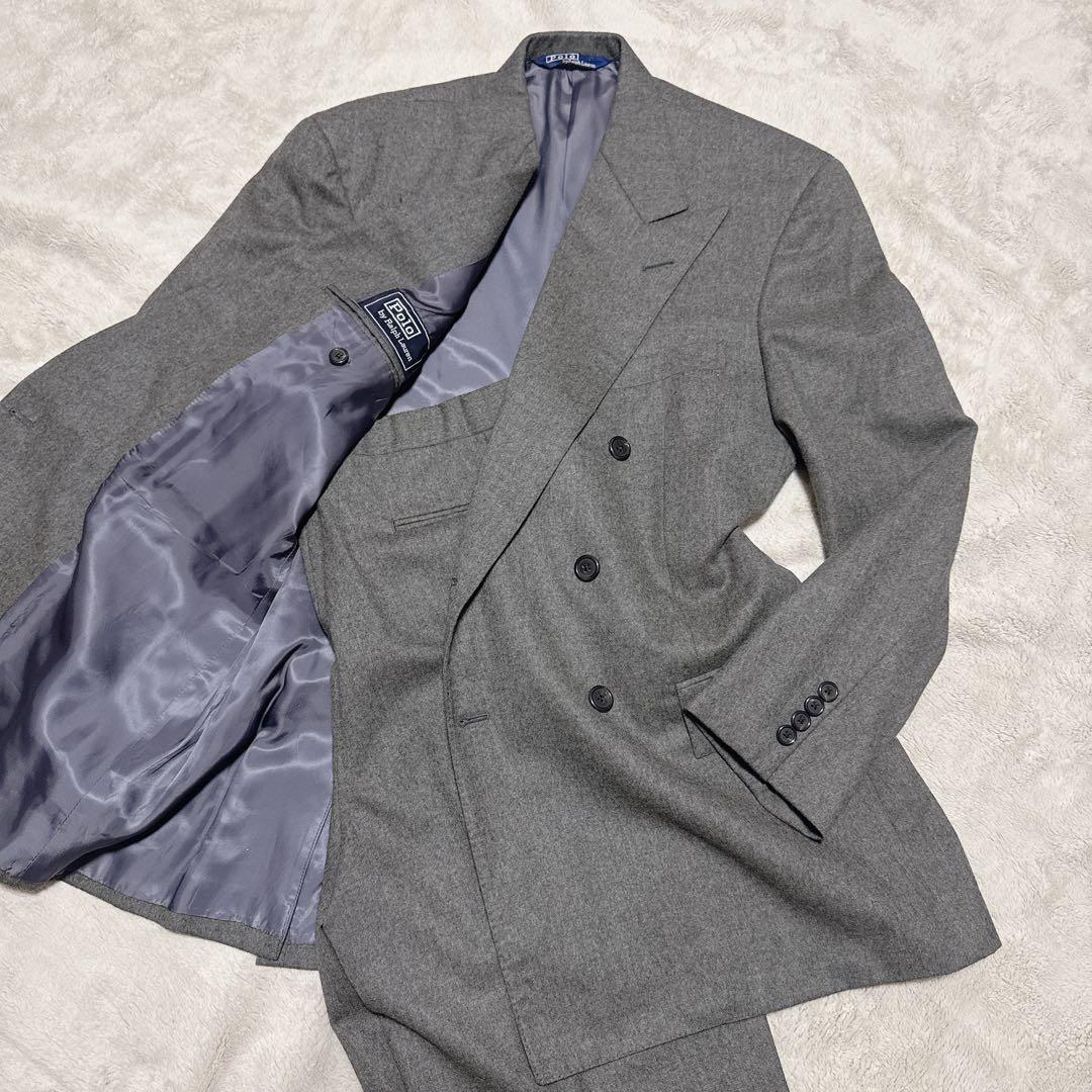 Polo by RalphLauren ダブルスーツ グレー 6B ワイド L 15743473_28996194_600.jpg