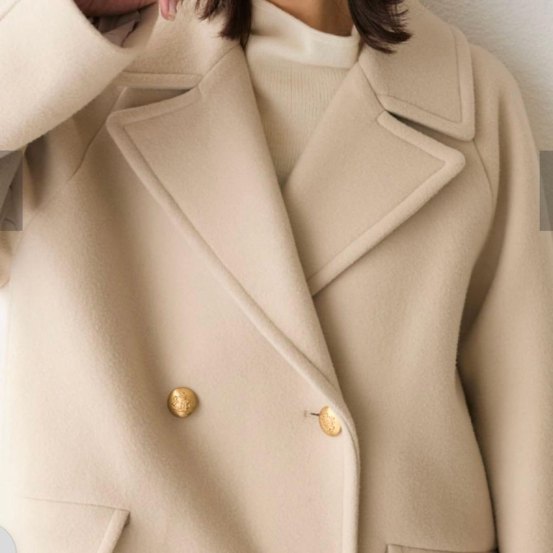 新品！【リヴドロワ】ベージュ ラグランPコート S 36 ウールコート