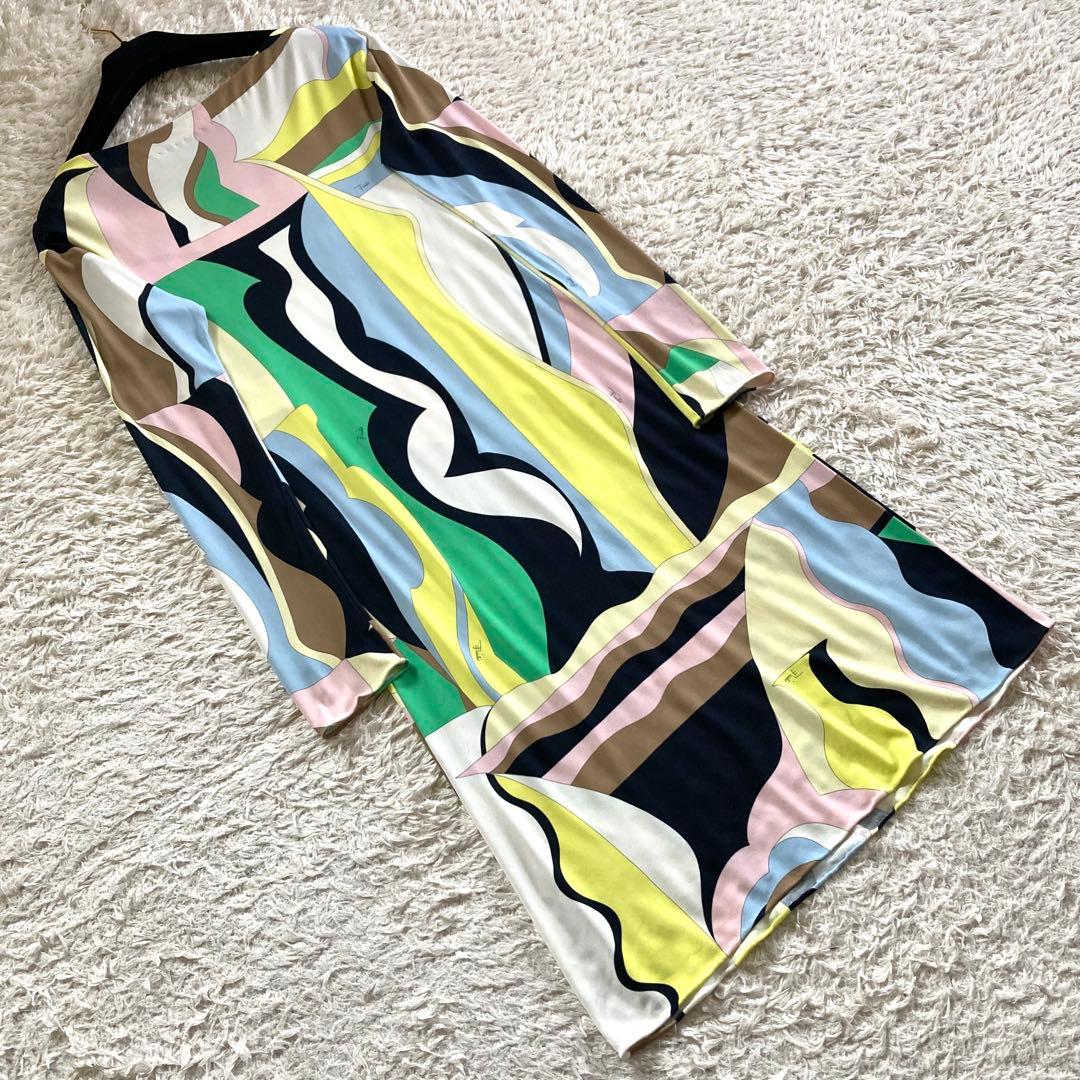 エミリオプッチ シルク混 プッチ柄 ワンピース 総柄 幾何学模様 マルチ