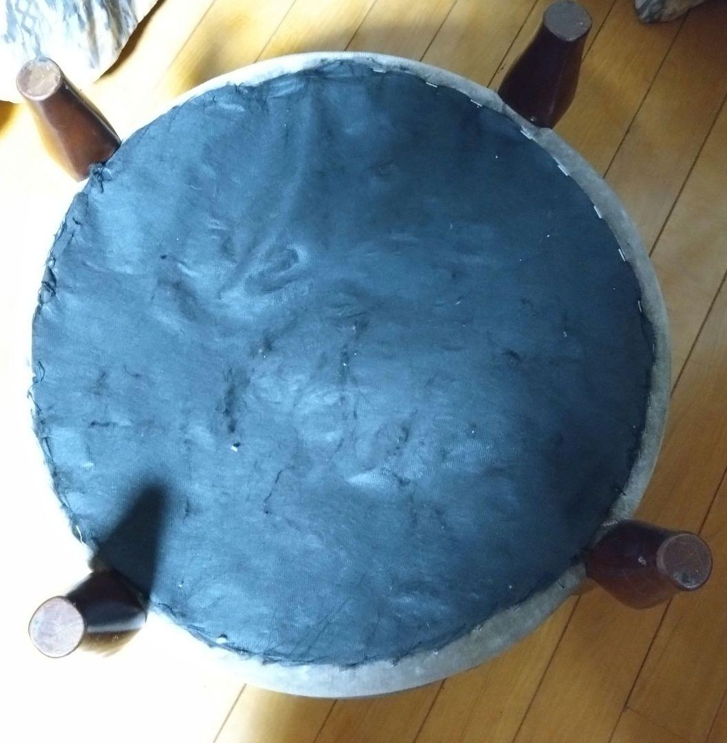 maruni マルニ木工 ベルサイユシリーズ オットマン 丸椅子 ベロア グレー