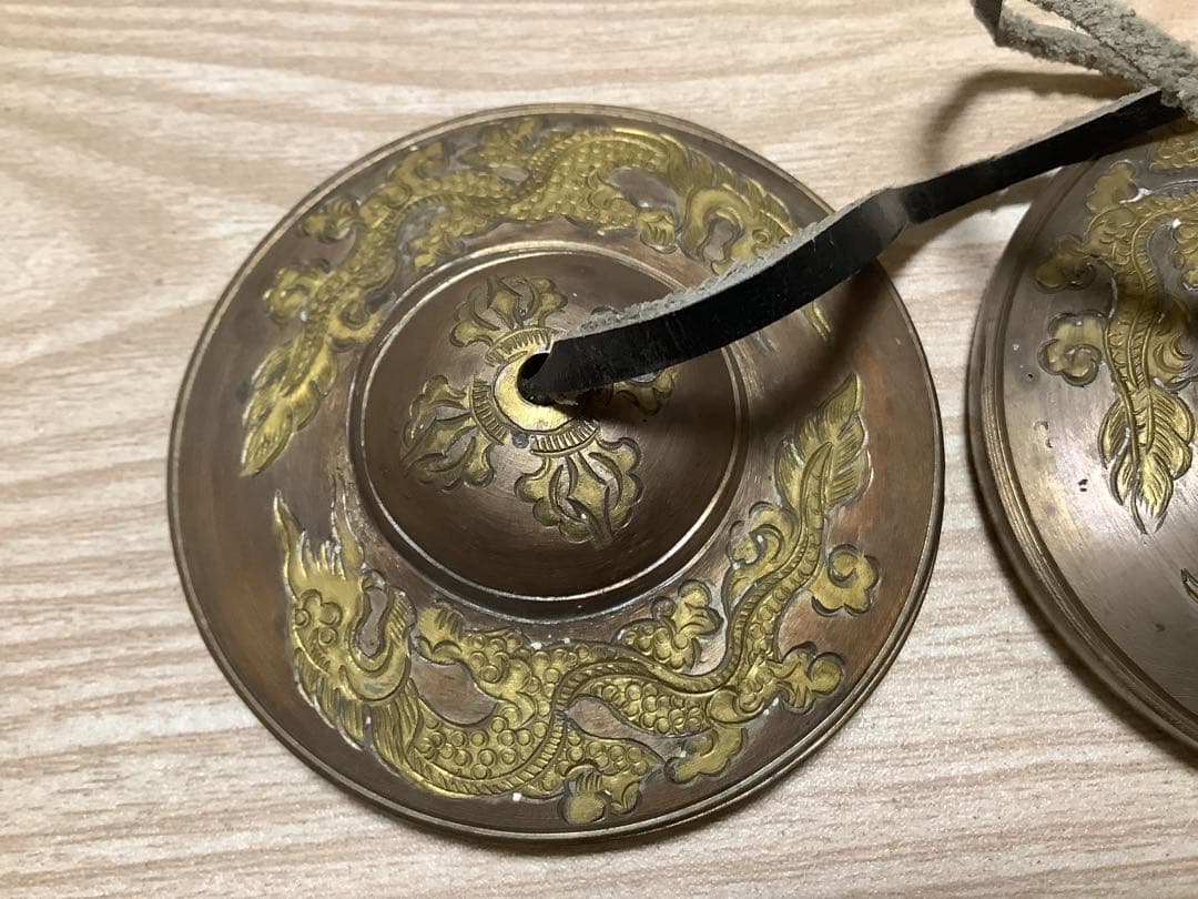 《 チベット密教　新品 》 最高級　ティンシャ　チベタンベル　ドラゴン　羯磨杵